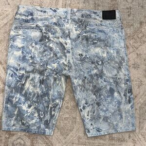 Men’s TRUE RELIGION Dean Modern Tapered Blue Jean Shorts Sz 42